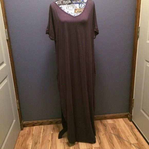 NWT Oversized Maxi Side Slits T-Shirt Dress - Picture 2 of 8